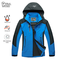 TRVLWEGO-Veste Imperméable Noire pour Homme, Coupe-Vent, Sports de Plein Air, Camping, Randonnée, Escalade, Trekking, Voyage, Automne 1